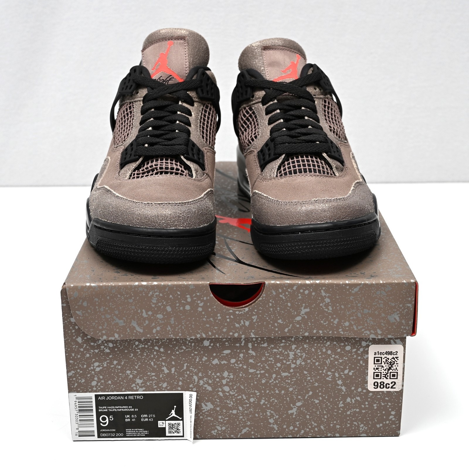 New Ds Nike Air Jordan 4 Taupe Haze 2021 Size 9.5 Rare Retro Authentic Brown Og